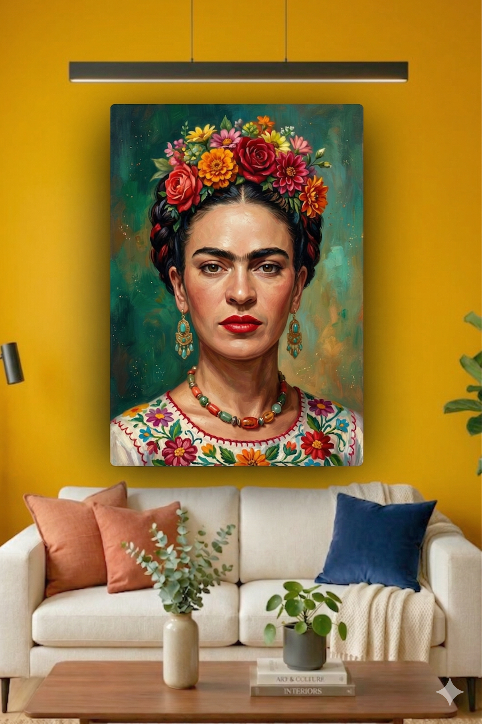 Quadro Frida Kahlo Clean Parede 