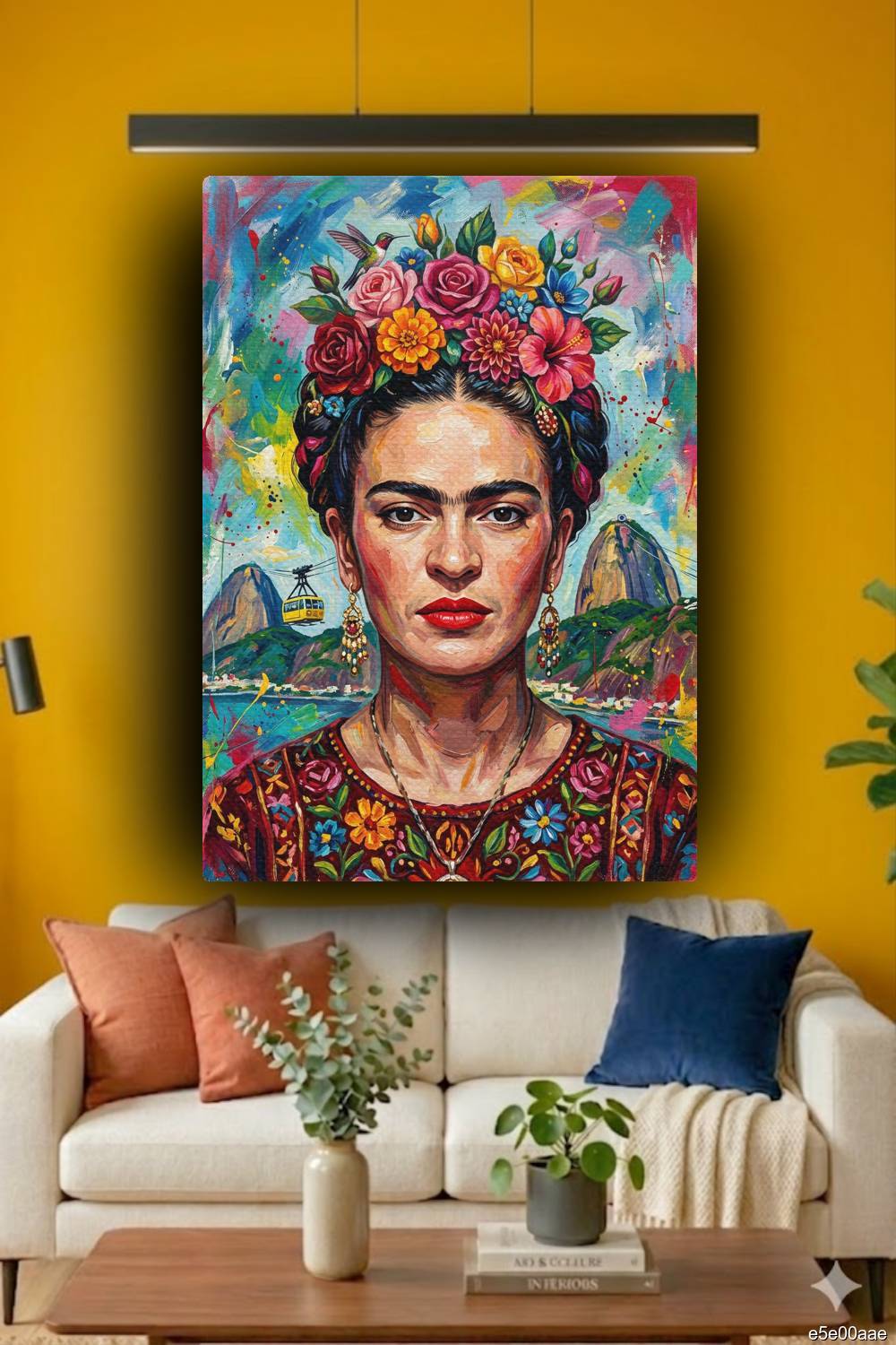 Quadro Frida Kahlo bondinho Pão de Açúcar decoração moderna Rio de Janeiro