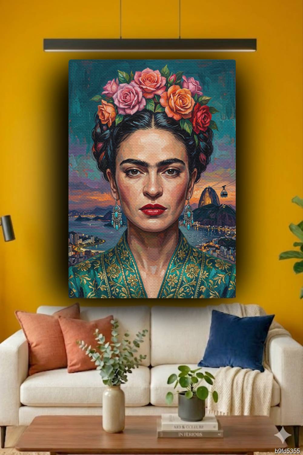 Quadro Frida Kahlo bondinho Pão de Açúcar arte contemporânea Rio de Janeiro