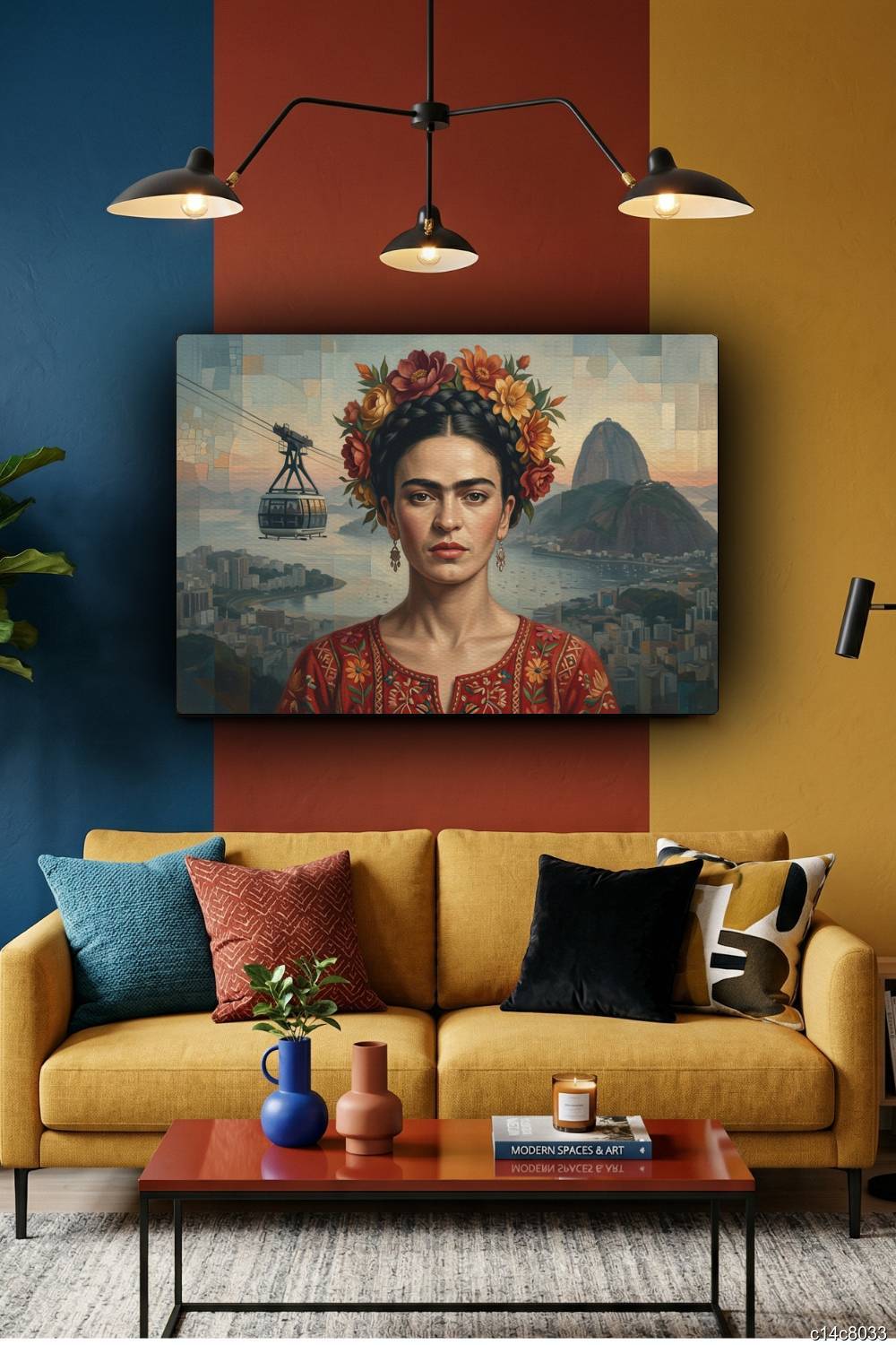Quadro Frida Kahlo bondinho Pão de Açúcar arte contemporânea Rio de Janeiro