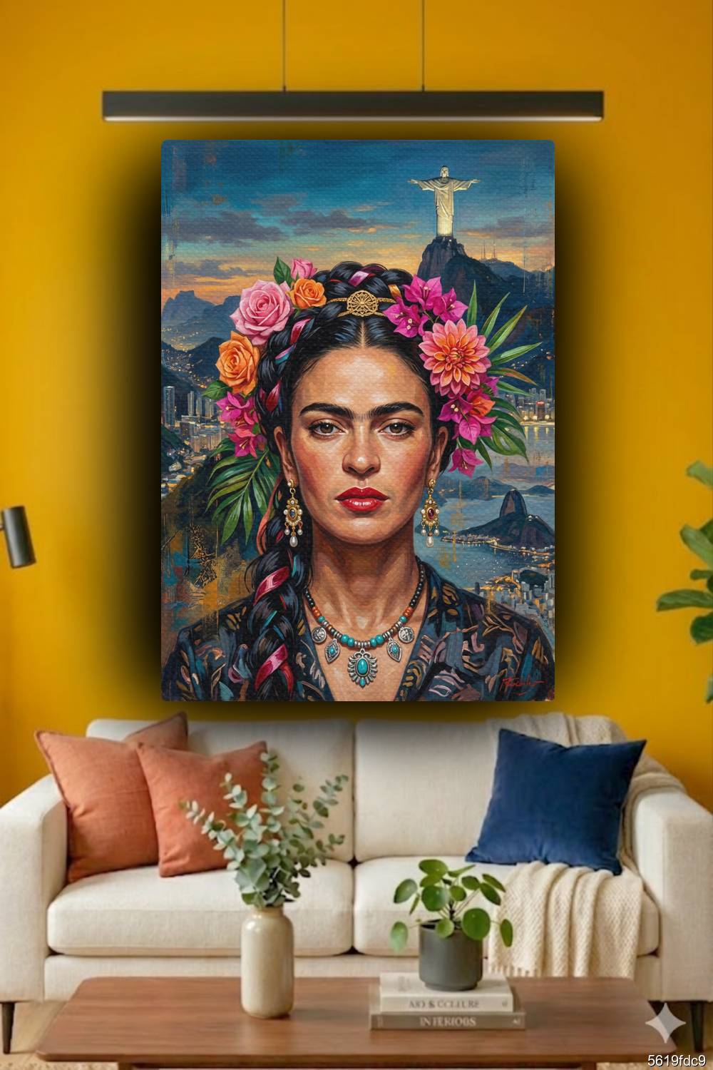 Quadro Frida Kahlo Cristo Redentor arte premium decoração RJ