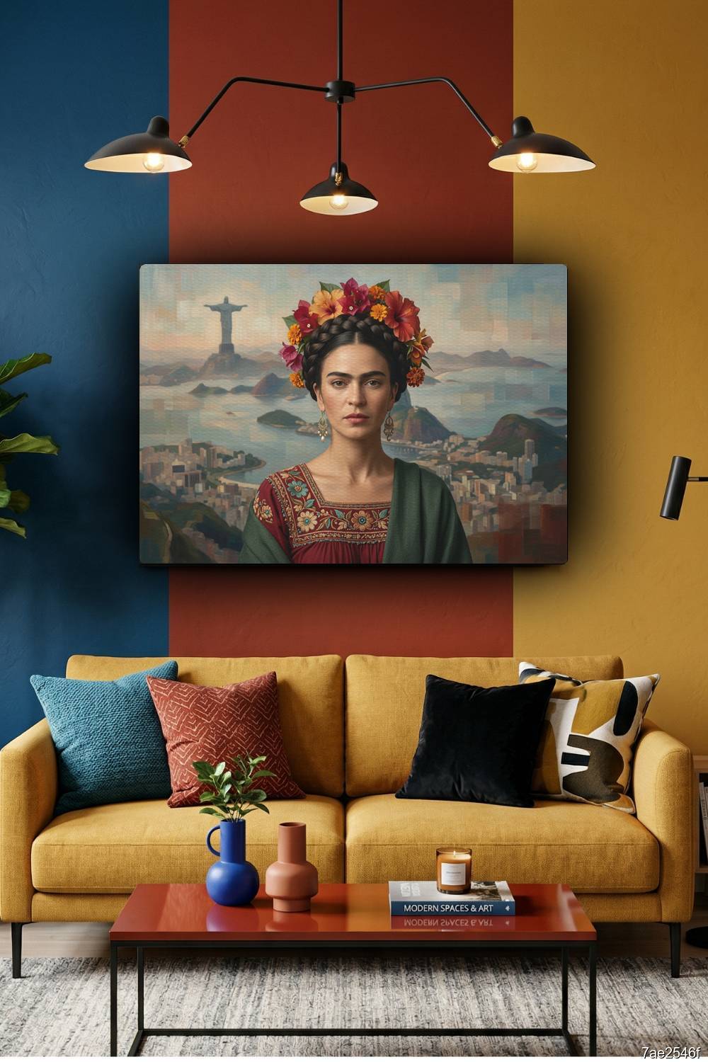 Quadro Frida Kahlo Cristo Redentor arte premium decoração RJ