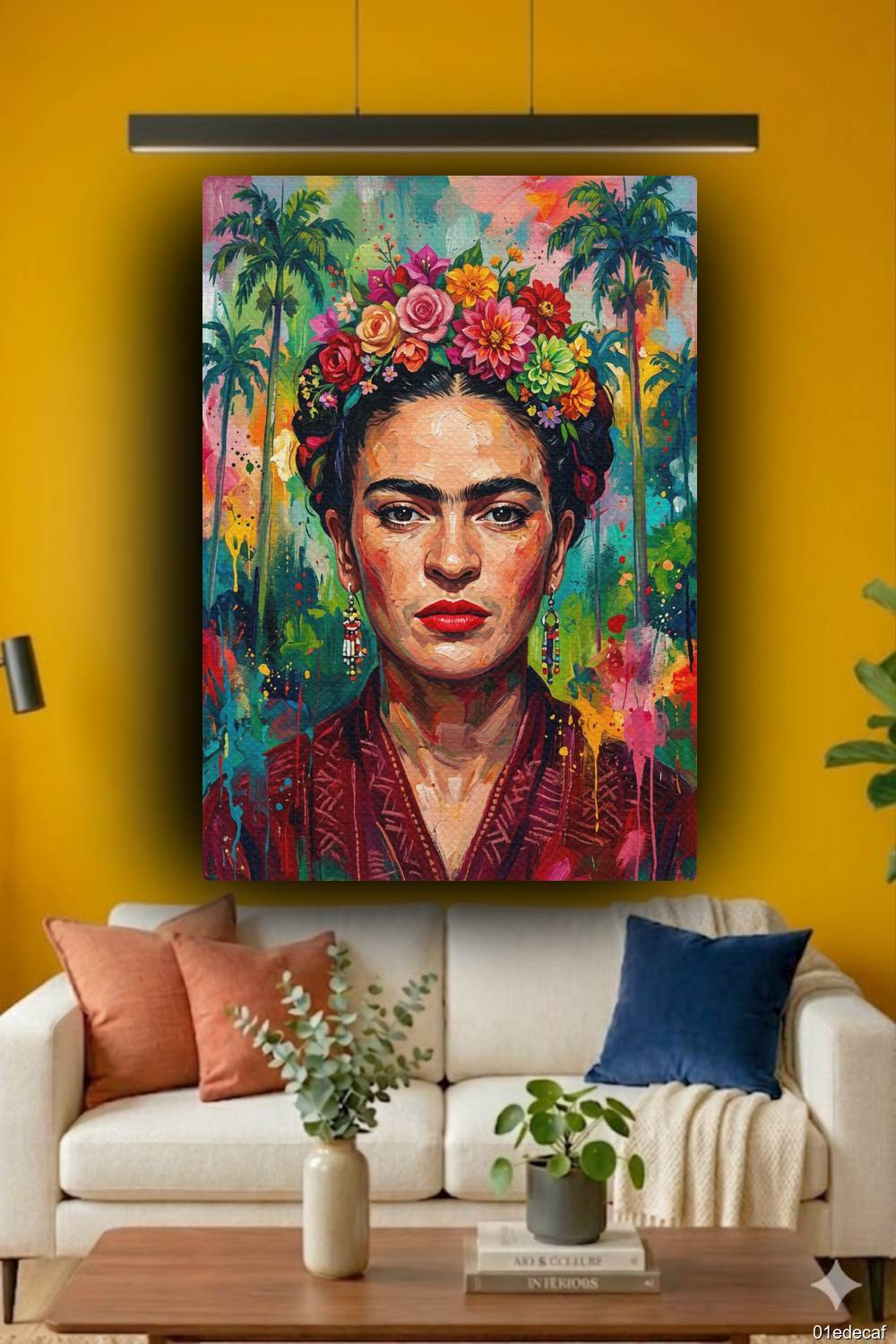 Quadro Frida Kahlo Jardim Botânico decoração sala Rio de Janeiro