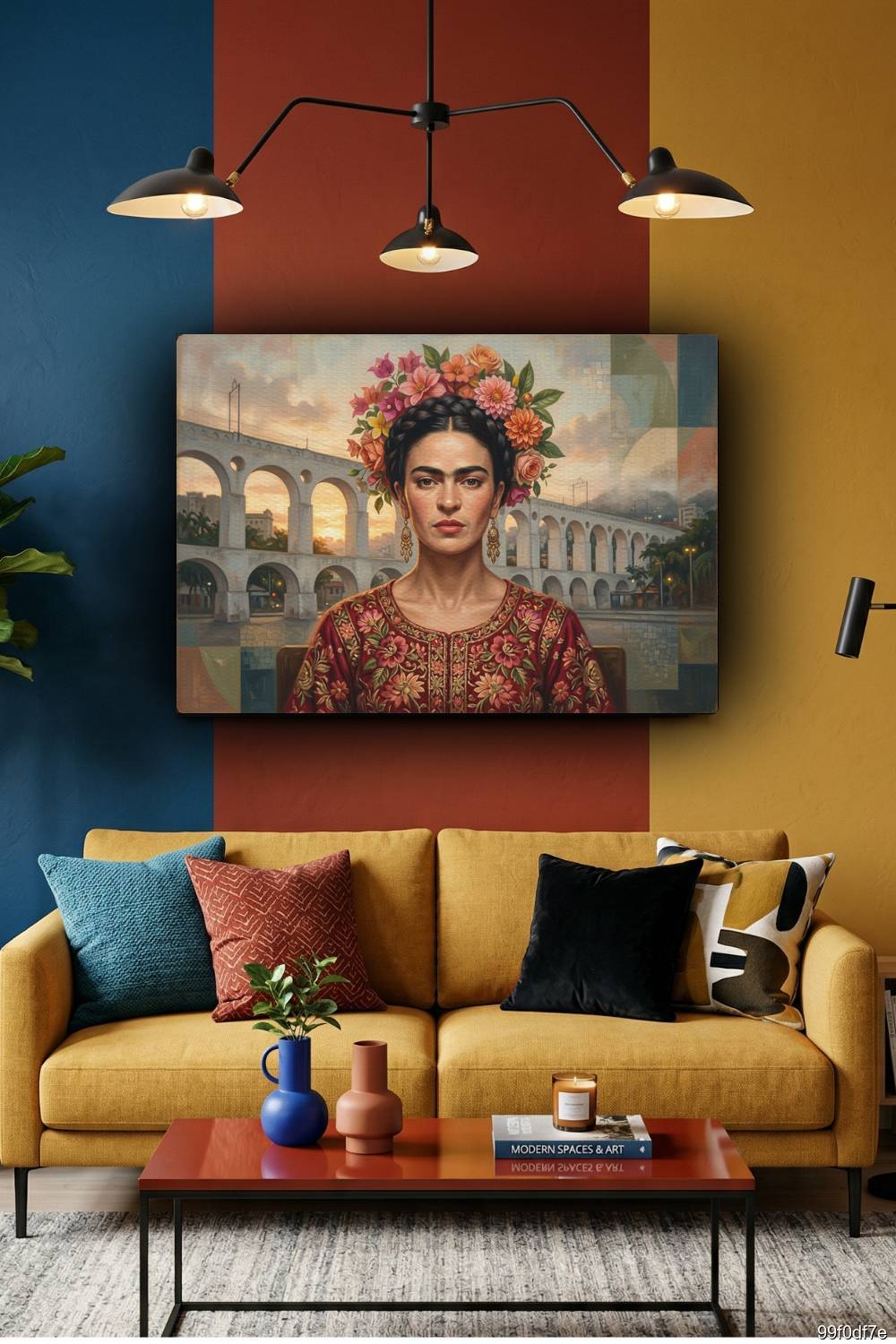 Quadro artístico Frida Kahlo Arcos da Lapa decoração sofisticada Rio de Janeiro